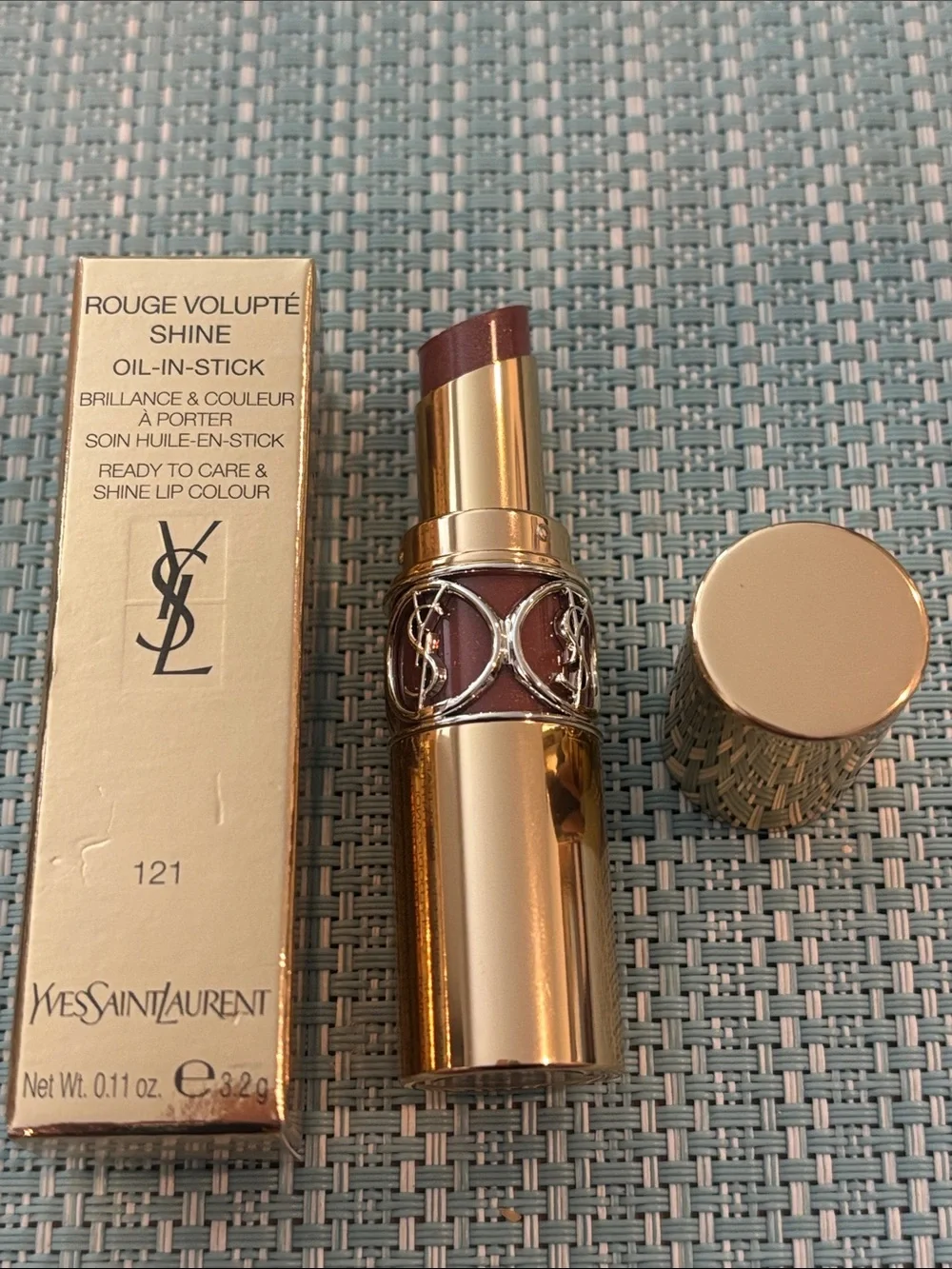 Yves Saint Laurent-  Rouge Volupté Shine Lipstick — “121” Beige Satin NWT
